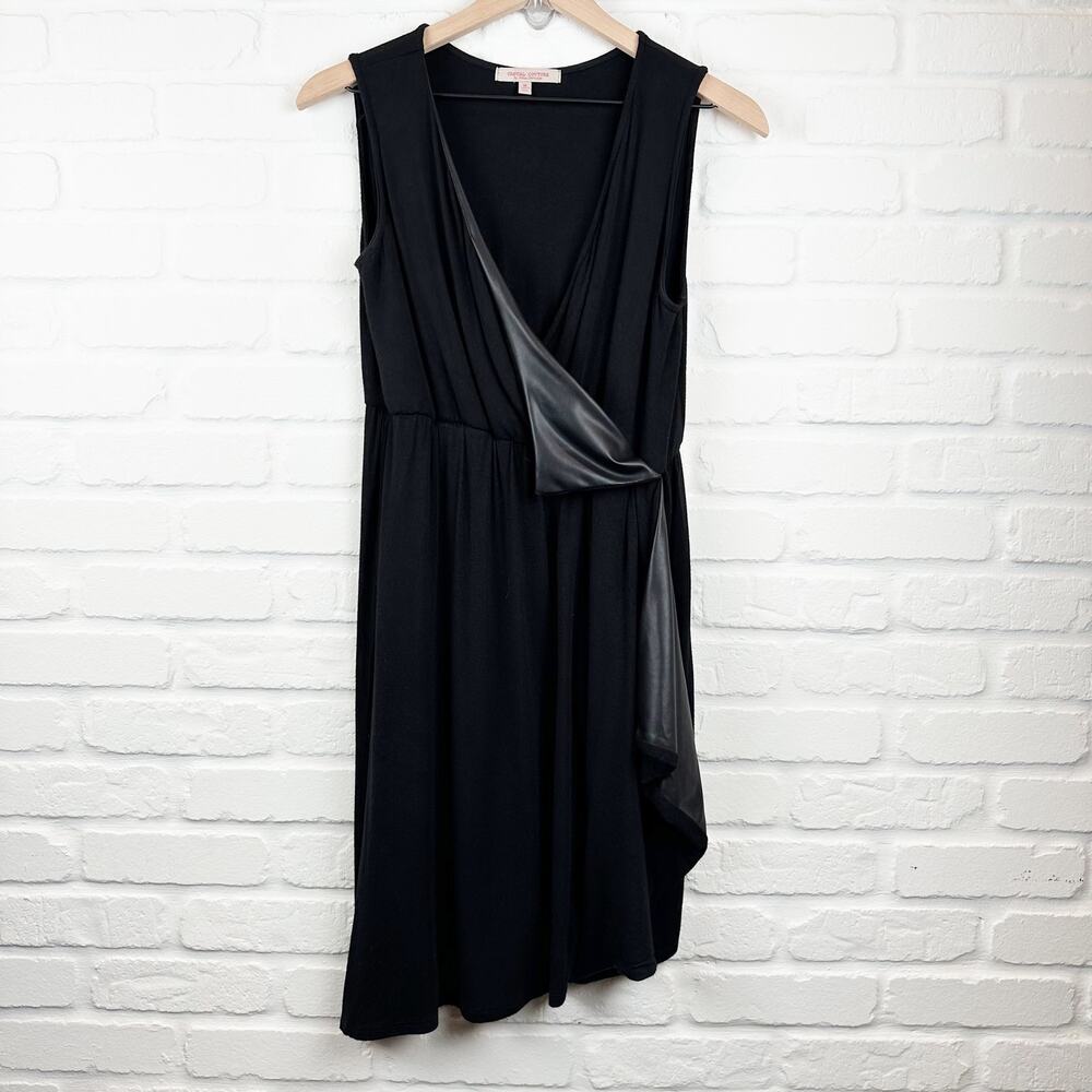 Casual Couture by Green Envelope faux wrap dress with faux leather flap Size M